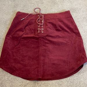 Charlotte Russe maroon corduroy skirt